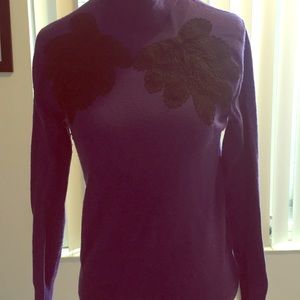 Purple turtleneck cropped sweater